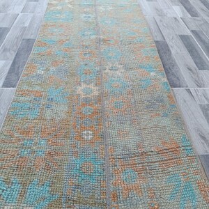 vintage rug, turkish rug, 2x10 runner rug, patchwork rug, anatolian rugs, rugs for hallway,1.10x 9.8 ft brown rug, antique rug,kitchen rug,