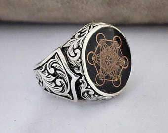 Anillo Metatrón de Plata de Ley – Joyería Espiritual de Geometría Sagrada