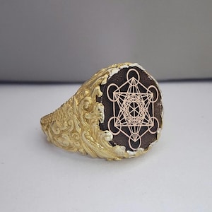 Metatron Silver Ring - Sterling Silver - Silver Metatron&#39;s Ring - Sacred Geometry Spiritual - Sacred Geometry - For Men Women