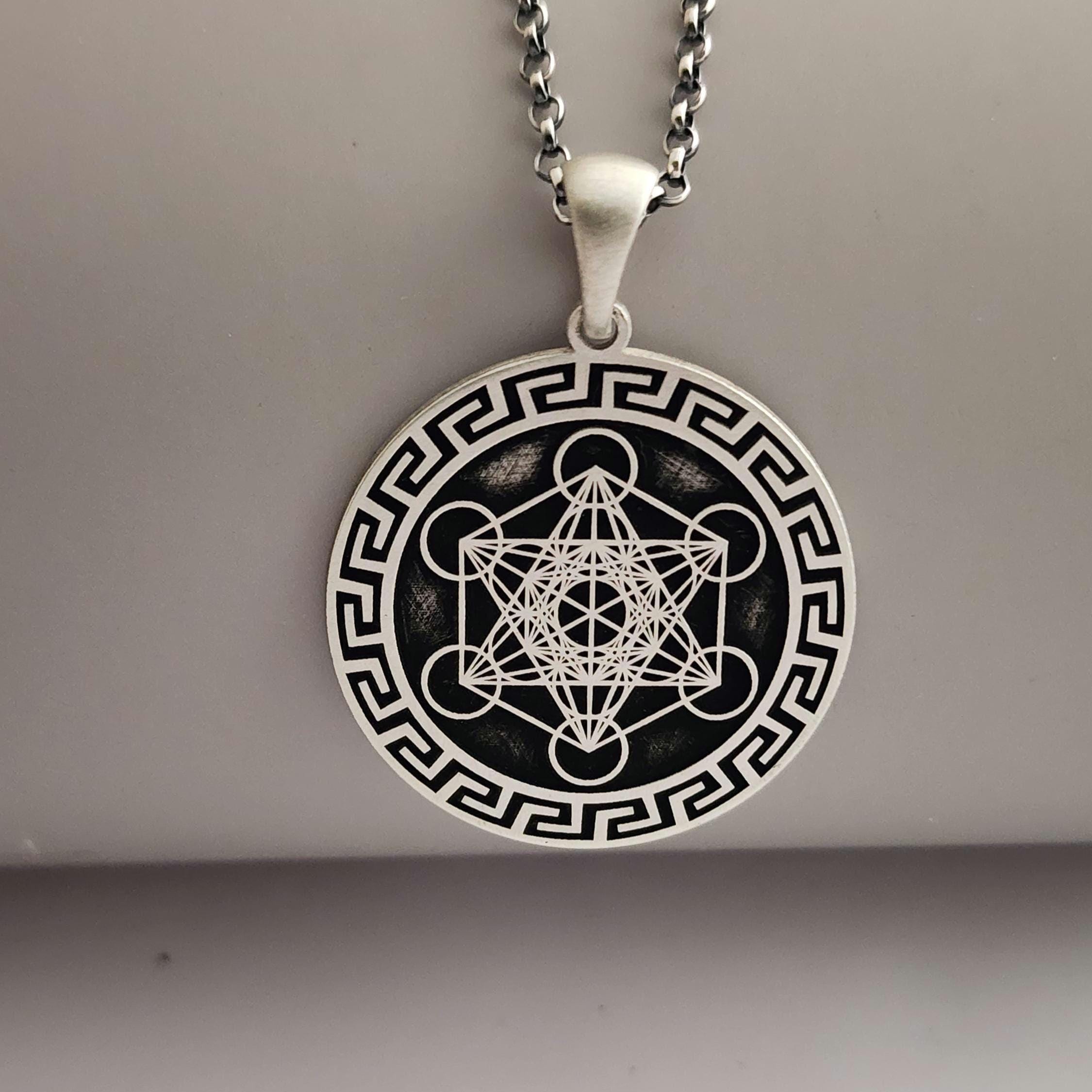 Metatron Pendant - Sterling Silver - Silver Metatron's Cube Pendant - Sacred Geometry Spiritual - Sacred Geometry - For Men Women