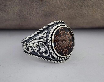 Anillo Metatrón de Plata de Ley – Joyería Espiritual de Geometría Sagrada
