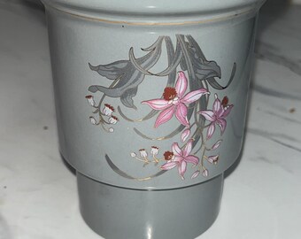 Fine China Japan Vase Grey Pink Gold 4-1/2"