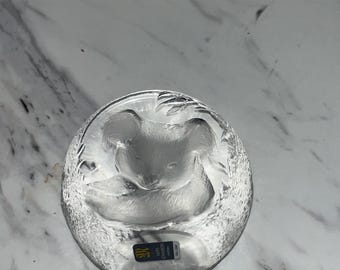Mats Jonasson Koala Bear Paperweight • Vintage Signature Collection #9175 • Signed Art Glass Scandinavian Sculpture • Original Label. Sweden