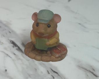 Vintage Moustershire Figurine Mouserly Scholar MALCOLM CRAMWELL Hallmark