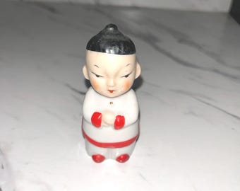 Mid-Century Chinoiserie Boy Figurine Made in Japan
