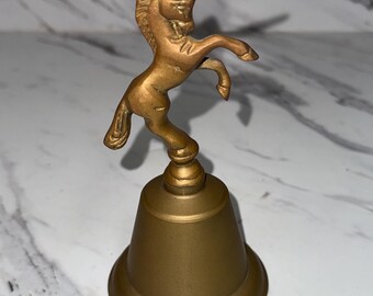 vintage solid brass unicorn bell