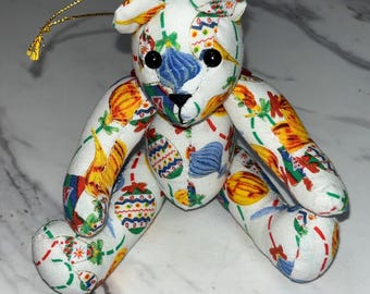 Soft teddy bear ornament
