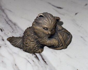 Volcanic Ash Cat Sculpture, Mount St. Helens Ash Figurine