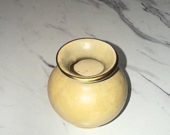 miniature vase with gold trim