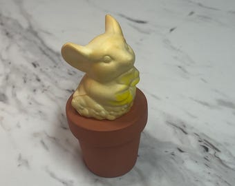 Vintage 1980 Avon Mouse in Flowerpot Cotillion Cologne Bottle - FULL