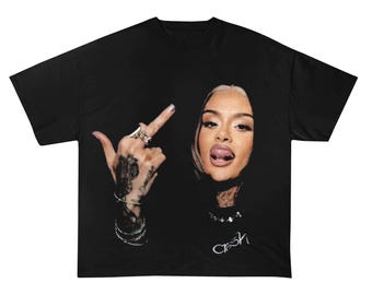 Camiseta de Kehlani con el dedo medio - Merchandising del concierto de Kehlani - Merchandising de la gira Crash - Camiseta de artista de R&B con el dedo medio