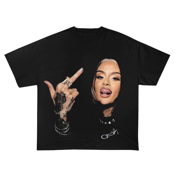 Camiseta de Kehlani con el dedo medio - Merchandising del concierto de Kehlani - Merchandising de la gira Crash - Camiseta de artista de R&B con el dedo medio