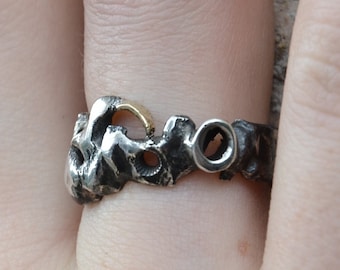 Anillo Steampunk de plata de ley oxidada: joyería de plata reciclada