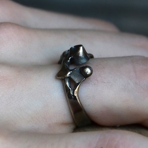 Sterling silver Oxidized Steampunk ring from Recycled sterling Silver