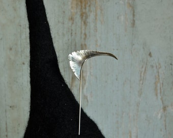 Sterling silver feather hat pin number two. MADE TO ORDER.