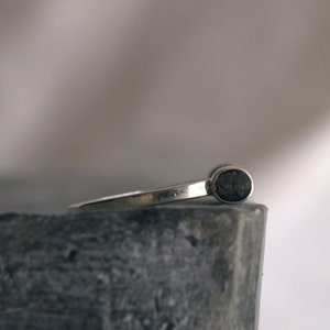 Sterling silver ring, unique jewelry with brown leather image 5