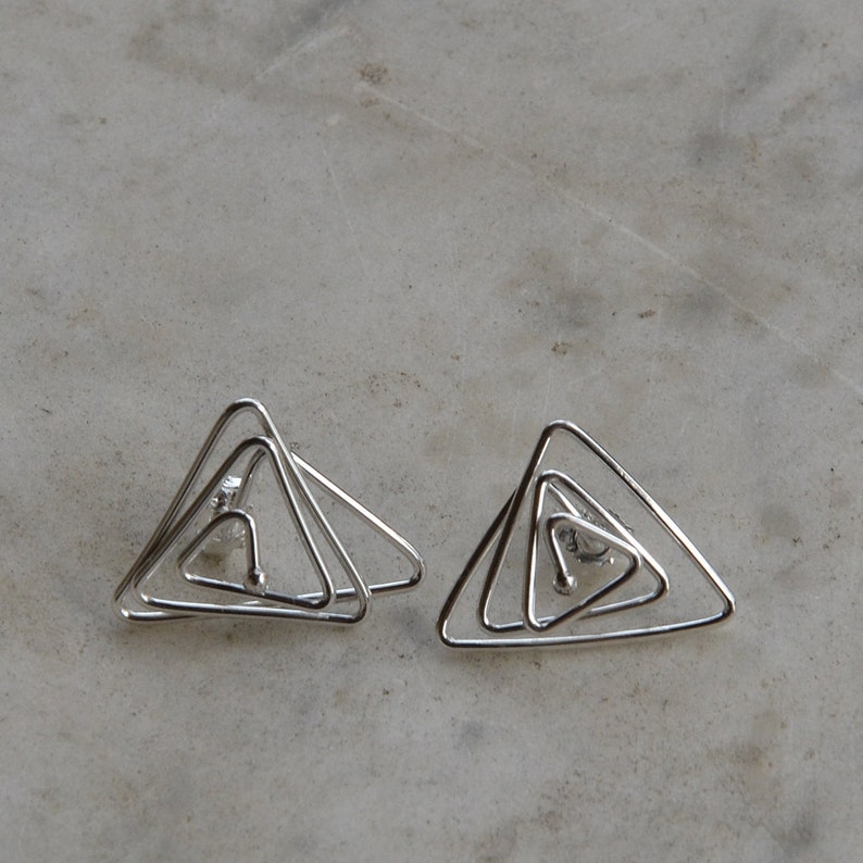 Silver Modern Earrings jewelry spiral Earrings Sterling Silver | Etsy