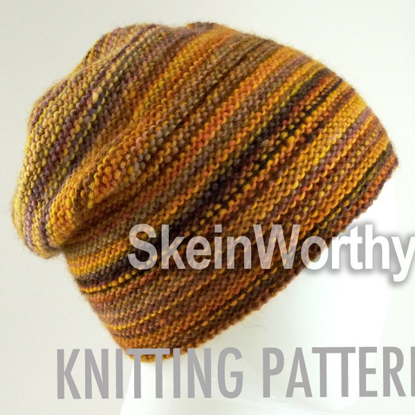 Modèle de tricot bonnet souple mousseline : modèle unisexe facile (Modèle PDF)