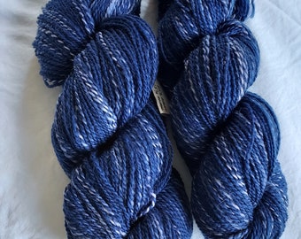 Handspun DK - 726 yd - 9.9 oz - Merino Mohair yarn for knitting hats - mittens - scarf - shawl - weaving - navy slate lavender