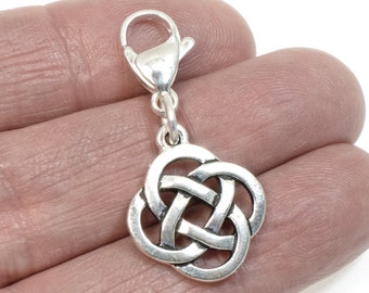 Silver Zipper Pull Purse Charm Unicorn Clip-on Charm Lobster Clasp