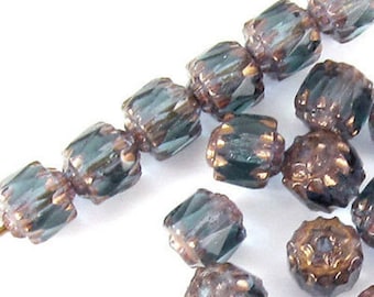 GB809 40pcs Brown Czech Glass Rondelle Cathedral Beads 3x5mm