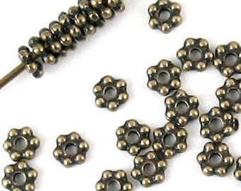 3mm Antique Brass TierraCast Pewter Beaded Daisy Spacer #CK125