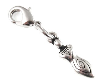Silver Zipper Pull Purse Charm Unicorn Clip-on Charm Lobster Clasp