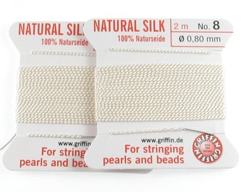 LIGHT PINK SILK STRING THREAD 1.02mm STRINGING PEARLS /& BEADS GRIFFIN SIZE 14