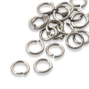 Gray Niobium Jump Rings 5mm, 20G Hypoallergenic Jewelry Making, 20-Pack USA Made, Sensitive Ears Safe, Premium Metal Findings
