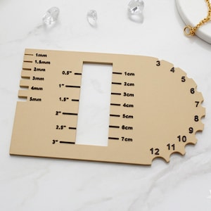 Jewelry Photography Tool, Scale Reference for Photos, Multi-Function Bead Sizer Ruler, Craft Measuring Gauge