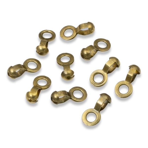 10 Antique Brass #6 Ball Chain Fan Pull Connectors with Loop - Custom Fan Pull Connector - “A” Couplings for DIY Fan Replacement Pulls