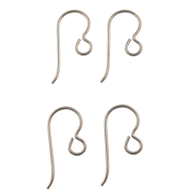 Antique Brass Niobium Ear Wires Regular Loop Hypoallergenic 4 Pieces