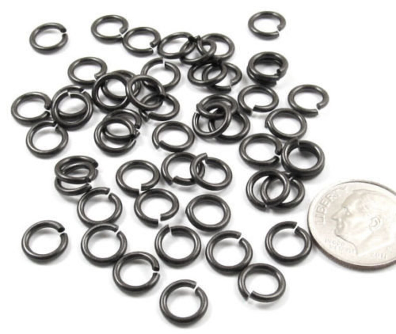 Black 16 Gauge Round Jump Ring Heavy Duty Tieracast 7mm 50 Etsy