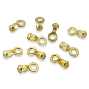10-Pack Brass Ball Chain Connectors, #6 Lamp & Fan Pull Loop Couplings for DIY Home Decor Projects