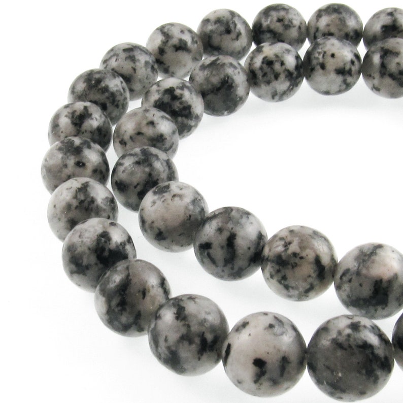 Brindle Agate Round Stone Beads Gray and Black Spotted 8mm - Etsy