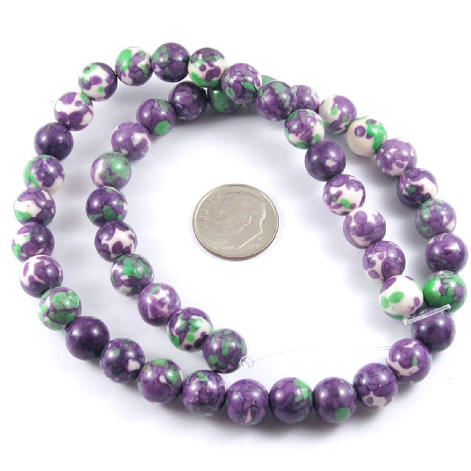 Purple Rain Flower Stone Beads 8mm Gemstone Beads 48 Etsy