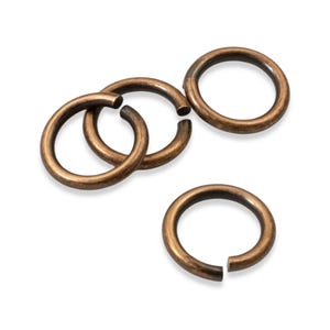 Antique Copper Jump Rings 16 Gauge Heavy Duty, Nunn Design USA Made, Large Round Brass Electroplated Jewelry Findings, 25 Pack