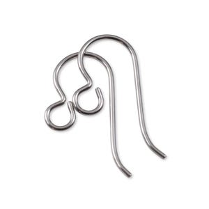 Gray Niobium Ear Wires 50-Pack Hypoallergenic Nickel Free French Hook Earring Findings USA Made Wholesale Bulk Sensitive Ears Jewelry Making