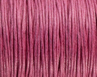 1mm Waxed Cotton Cord - Dark Pink - 70 Meters - Ideal for Macramé and Beading - For Friendship and Wish Bracelets