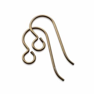 Antique Brass Niobium Ear Wires, Professional Hypoallergenic USA Made 50-Pack