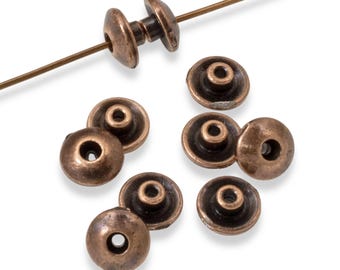 10 Copper Classic 6mm BeadAligner + 2mm Peg - Large Hole Bead Stabilizers