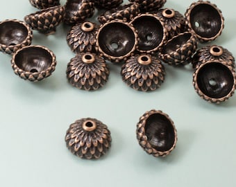Acorn Bead Caps: Antique Copper Autumn Jewelry Findings 20-Pack Fall Autumn Findings for Jewelry Making