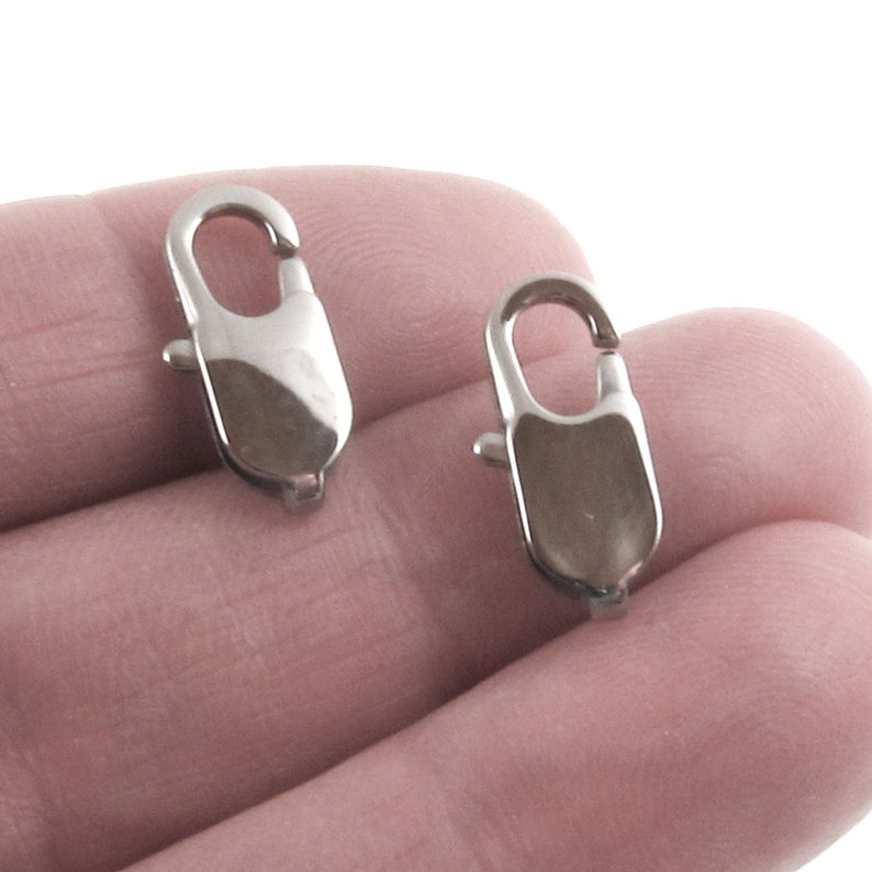 Large Oval Silver Stainless Steel Lobster Claw Clasps 7x18mm Etsy