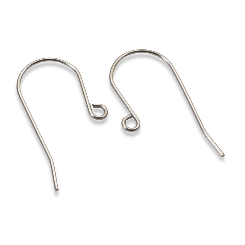 100 Tall Stainless Steel Ear Wires, Hypoallergenic Silver DIY Earring Findings for Custom Jewelry Making image 1