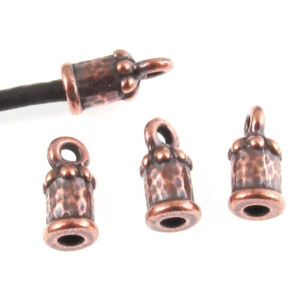 thumbnail interactive-video image 1 of Oxidized Sterling Silver End Cap - 2mm Hole, .925 Silver Beading Cord End 1 of 4