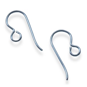 10 Premium Steel Blue Niobium Ear Wires Hypoallergenic DIY Custom Earrings for Sensitive Ears - USA Made