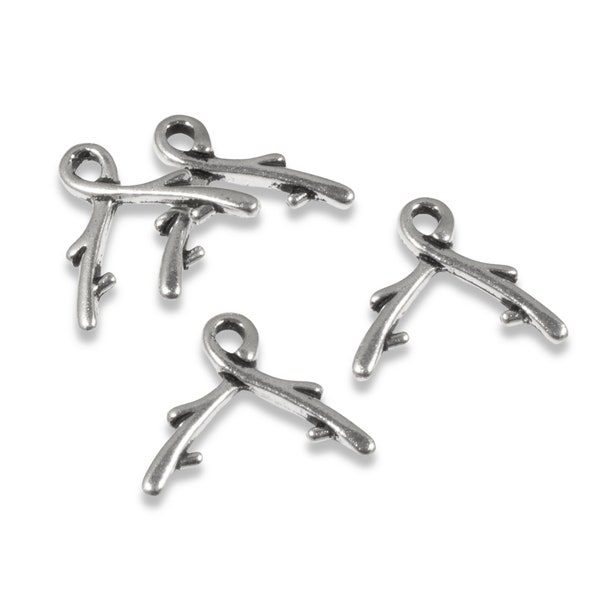 4 Silver Vine Bails - 8mm Briolette Bails - TierraCast - European Crystal Bead Holder - Charm and Pendant Converter