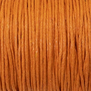 Orange Waxed Cotton Cord, Halloween Craft String, 1mm Jewelry Making Cord, 25 Meters Fall Crafting Supplies, Autumn DIY