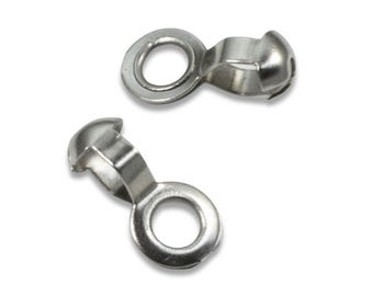 Stainless Steel Loop Connectors, 50-Pack Ball Chain Couplings #6 Size, DIY Ceiling Fan & Lamp Pull Hardware, USA Made
