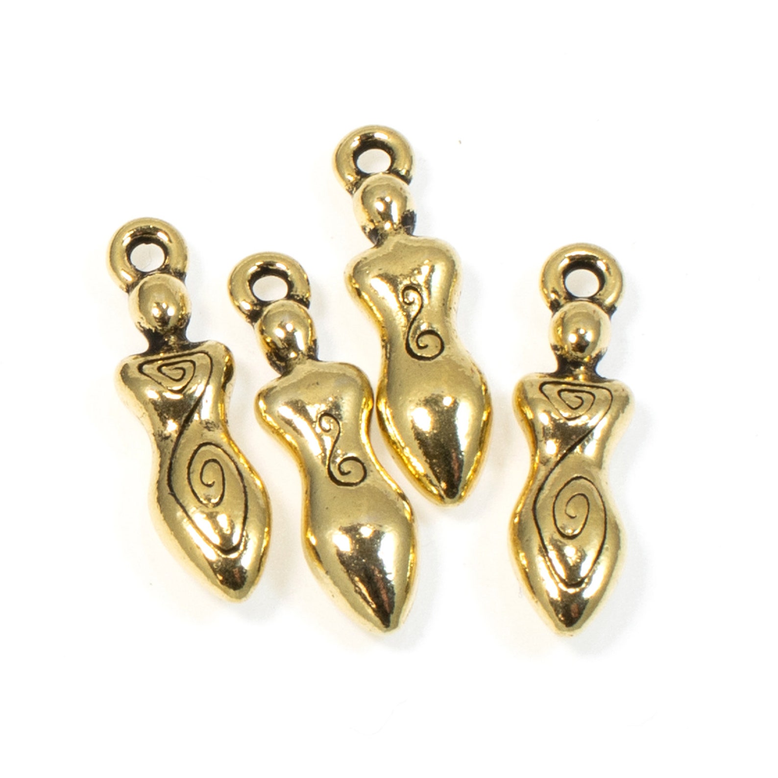 Gold Spiral Goddess Charms Mother Earth Fertility Charm 4/pkg Etsy